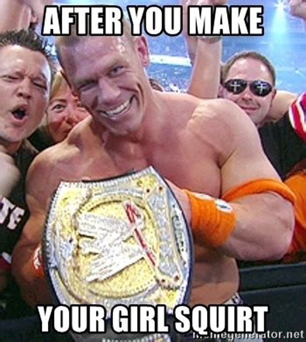 Wrestling super champion of squirting meme