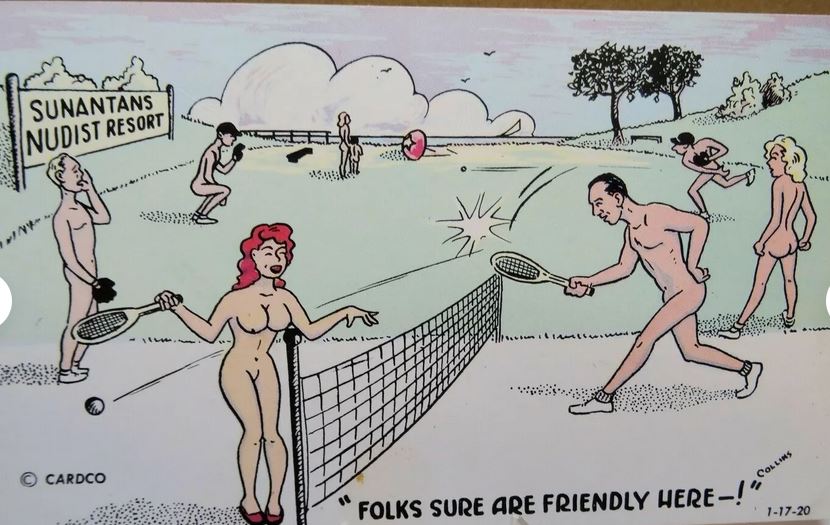 funny nudist comic for caliente nudist resort